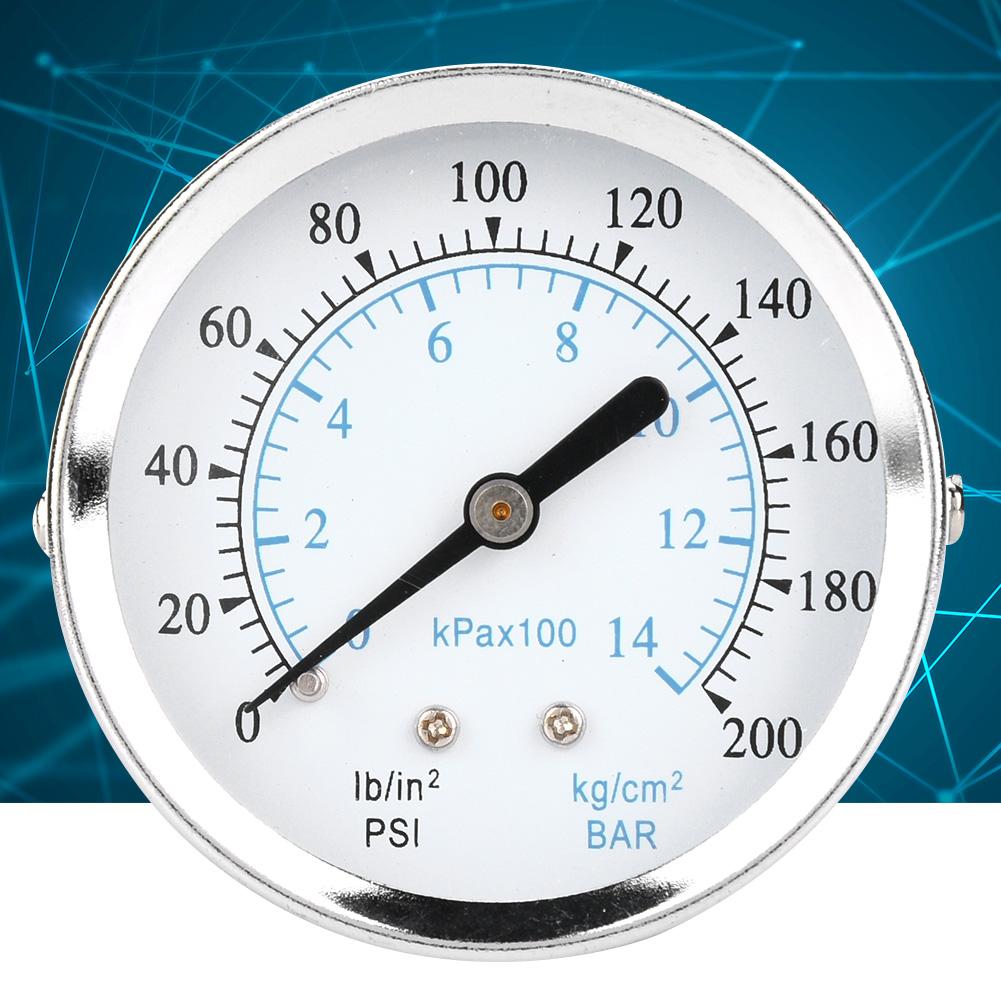 014kgcm 0200psi Dual Scale Pressure Gauge  18NPT Back Connection