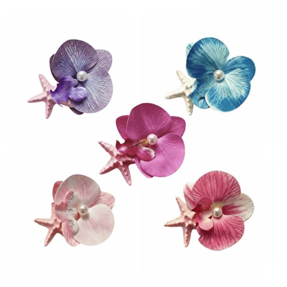 5 PCS Korean Style Butterfly Orchid Hairpin Resin Moth Orchid Side Clip  Spring 5 PCS