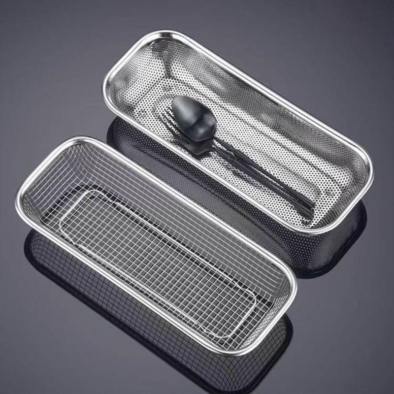 Dishwasher Basket Stainless Steel Dishwasher Silverware Holder Mesh Drain Safe Multifunctional Rectangular Small