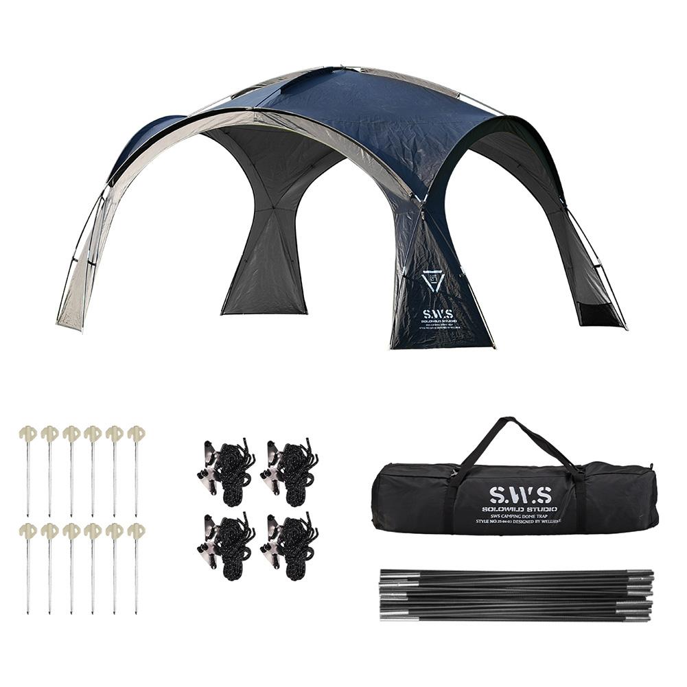 Silver Coated Sunshade Canopy UV Resistant Camping Dome Tent PU3000MM Waterproof for Outdoor Backyard BBQ