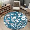 Nordic Round Floral Multicolor Carpet, Non-Slip Floor Mat for Laundry Room