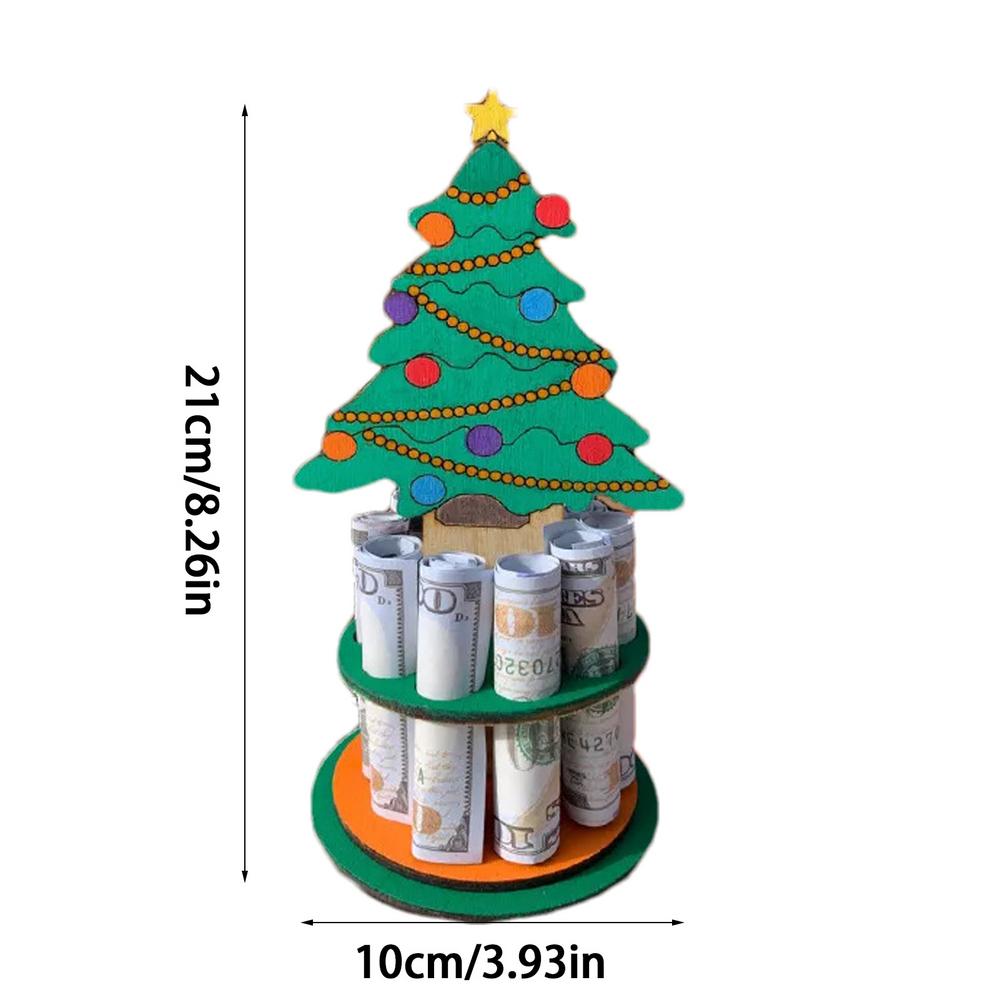 Christmas Money Clip Wooden Christmas Cash Clip Decoration Wood Material Money Storage Clip For Living Room Study Room Christmas