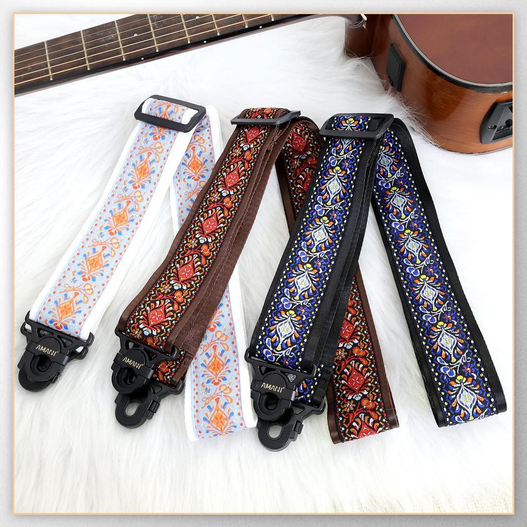 AMANI Omanni Anti-Drop Guitar Shoulder Strap for Electric, Bass, & Acoustic Guitars
