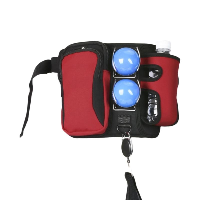 Compact Golf Ball Holder Case Storaeg Waist Bag With Adjustable Belt Weather Resistant For Course Travel