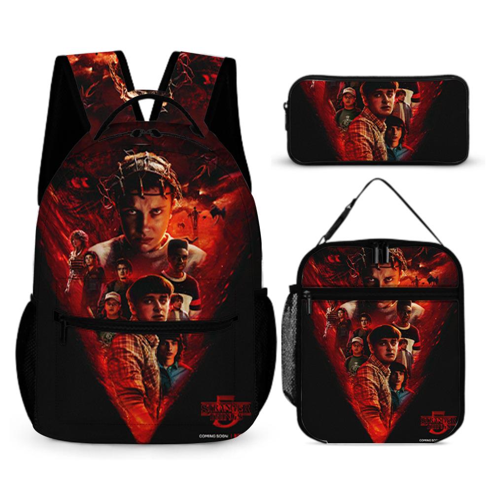 Stranger Things 5 Student School Bag 16 Inch Sticker Bag Backpack Stranger Things5 Large Capacity Student Shoulders