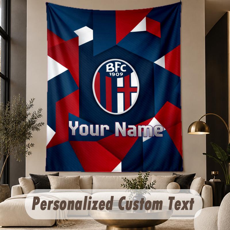 Custom Text Tapestry Bologna FC Print Wall Tapestry Indoor Living Room Wall Decor