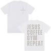 Jesus Coffee Gym Repeat Christian Graphic T Shirts Men Women Fashion Vintage Gothic T-shirt Oversized Cotton Tees