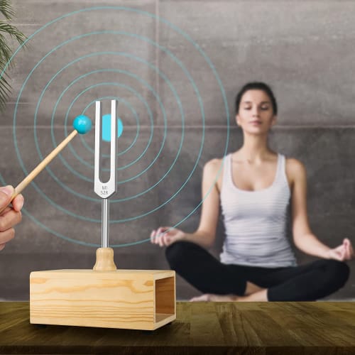Xsdjasd 528HZ Tuning Fork, Tuning Fork Resonator Box, Chakra Tuning Fork for Sound Therapy, Yoga, Meditation, and Relaxation
