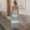 Spring and Summer New Bohemian Vacation Style Suspender Skirt European and American Ethnic Style Print Dress