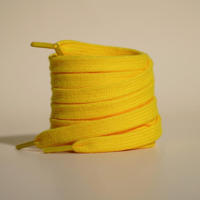 1Pair/3Pair NEW Flat High-Quality Cotton Shoelace Suitable for A Variety of Shoes 0.8 Cm Wide Unisex Solid-Color Shoelaces
