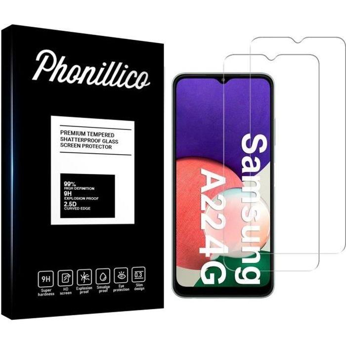 Film de protection d'écran - Phonillico - Samsung A22 4G - Pack de 2 - Verre trempé - Résistant aux rayures
