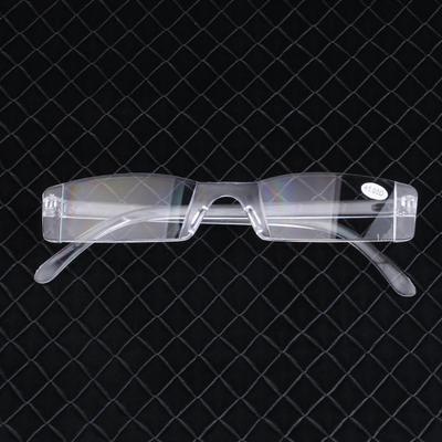 Fashion Clear Rimless Fashion Presbyopia Reading Glasses Eyeglasses Unisex Transparent Resin Plastic