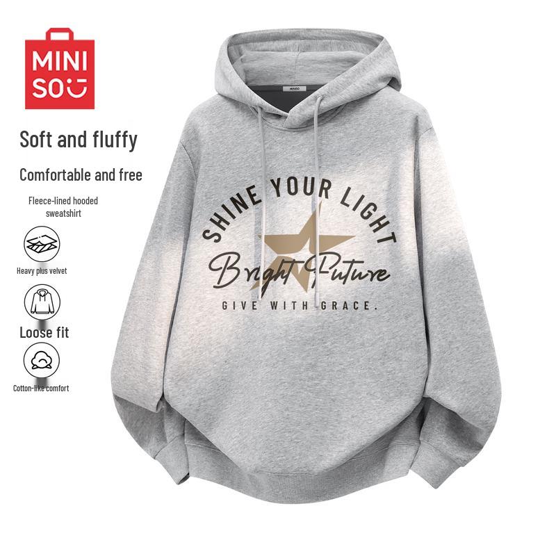 MINISO Men s Fleece Lined Hooded Sweatshirt M