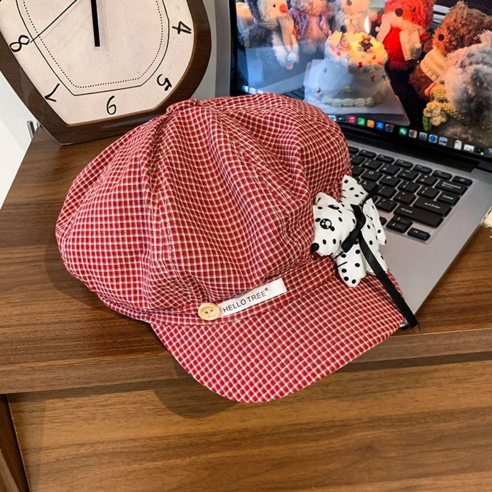 Korean Octagonal Caps Cute Puppy Painter Hat Fashion Cloud Berets  Women