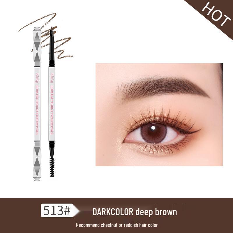 

Klaisy Silver Diamond Тонкий треугольный водостойкий карандаш для бровей с двойным концом: Ультратонкий, Стойкий, Не размазывается, Потостойкий, Автоматический.