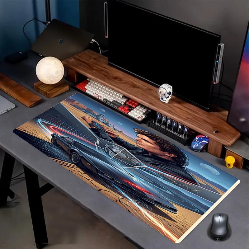 Knight Rider Print Mouse Pad, Anti‑Slip Desktop Keyboard Mat, for PC Laptop Gaming Working Daily Use, Cool Festival Surprise Gift