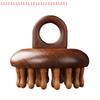 Portable Multi-Functional Wood Massage Comb Circular Tooth Guasha Scalp Head Massager with Ring - Therapy & Relaxation Tool