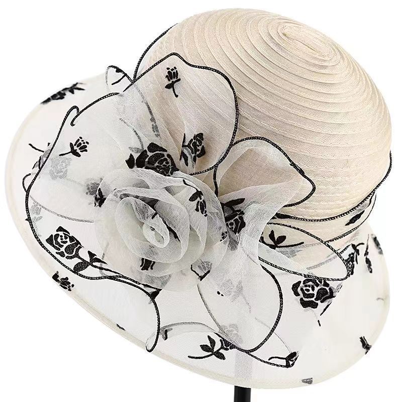 Rose Flower Mesh Fisherman Hat With Sun Protection For Women Summer Sunshade Stylish Accessory