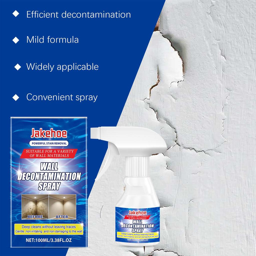 Jakehoe Wall Stain Remover Spray Wall Cleaner for Water Stains and Grime Bathroom Polishing Cleaner 100ml