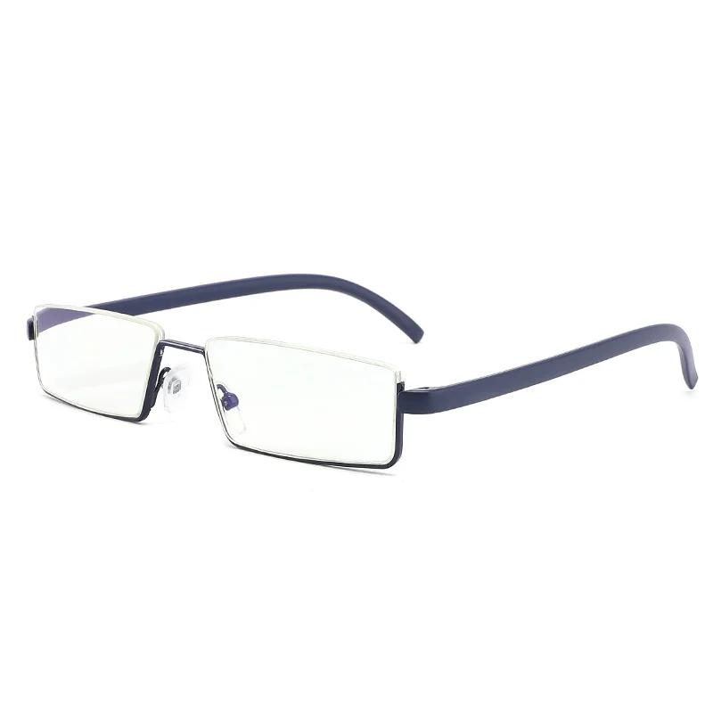 New Fashion Half Frame Presbyopia Glasses Blue Light Blocking for Men Women Portable with Case
