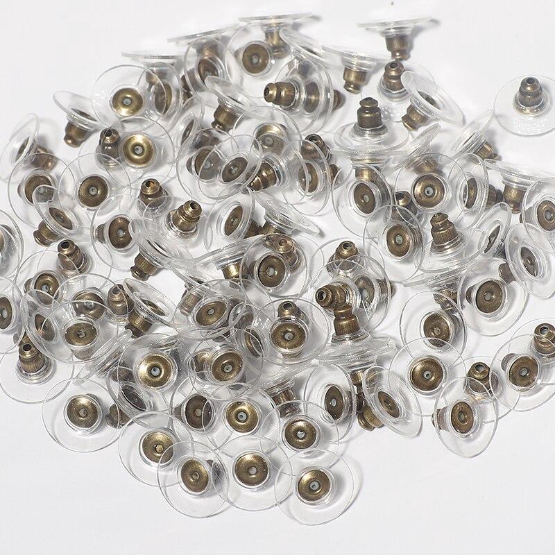 50Pcs Earnuts Earring Backs Stoppers with Pad Jewelry Findings
