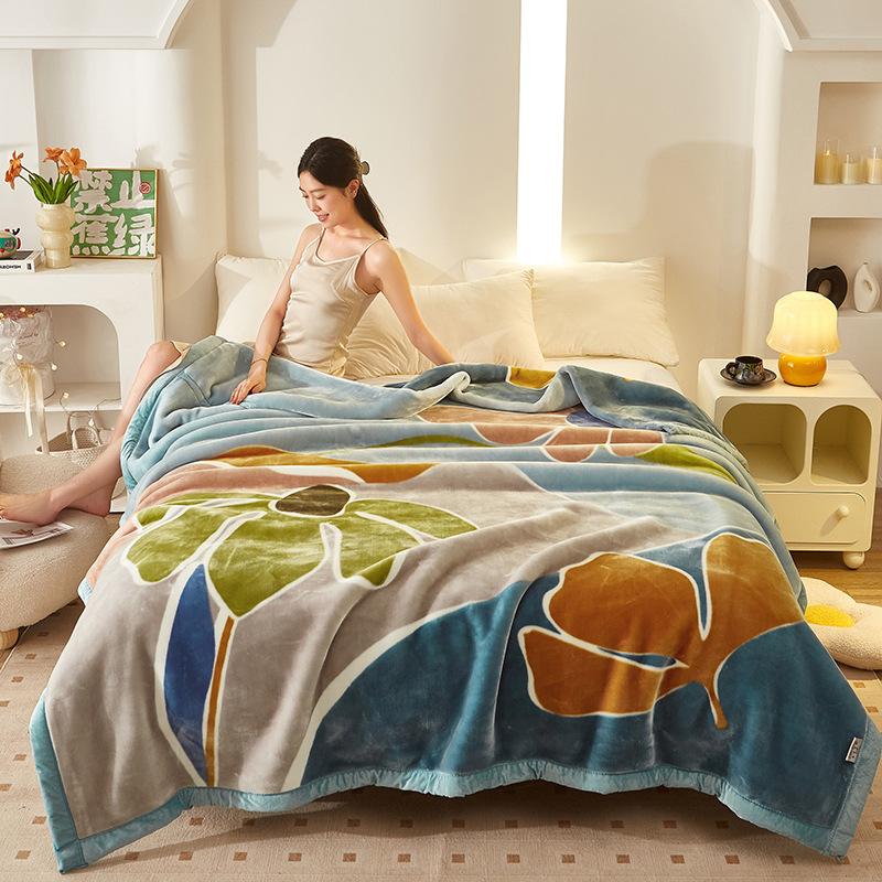 

Двухслойное утолщенное флисовое одеяло для одинарного или двойного использования, покрывало на осень/зиму 150*200cm