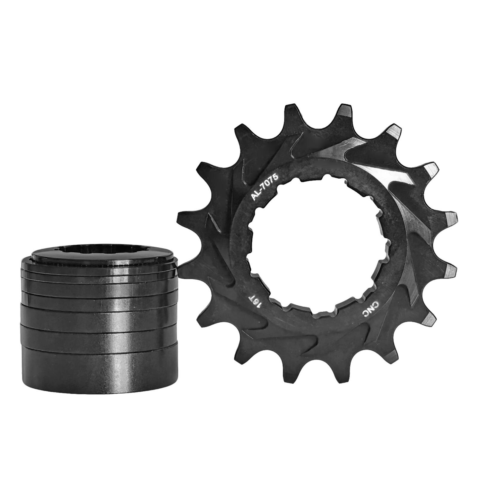 HG 16T Single Speed Cassette Cog Chain Aluminum Alloy Bicycle Single Speed Freewheel and Spacer for HG Hub Cycling Parts чёрный