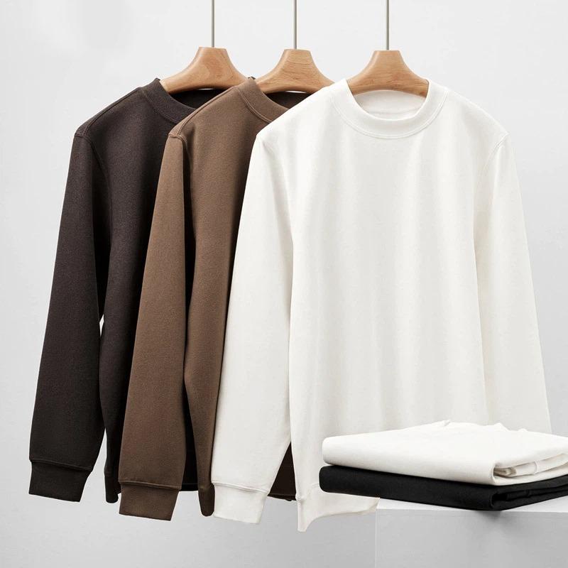 Men S Thick Fleece Lined Long Sleeve Sweatshirt Winter Warm Casual Top