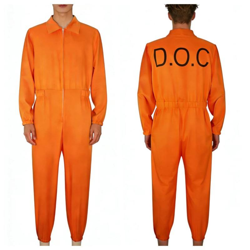 Adult cosplay costume Halloween prisoner costume Prison prisoner cosplay costume Orange uniform