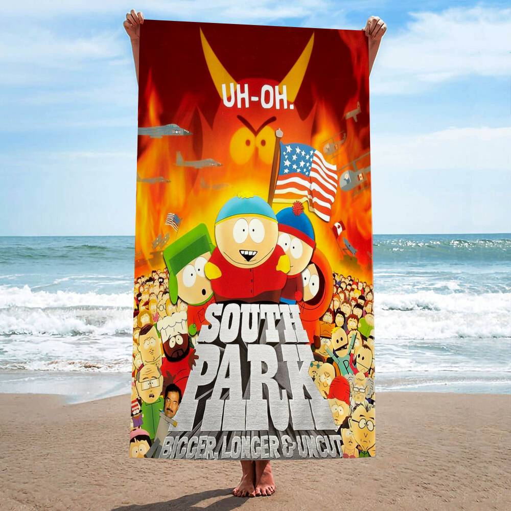 South Cartoon Parkes Classic Movie Bath Towel Microfiber Soft Water Absorbing Breathable For Girl Kids Decorative Beach Towel