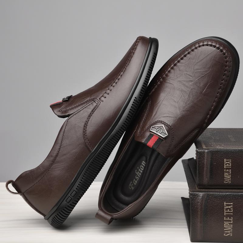 Brand Classic Men's Slip-on Shoe Men's Casual Leather Shoes Luxury Genuine Leather Men's Shoes Fashion Sports Shoes