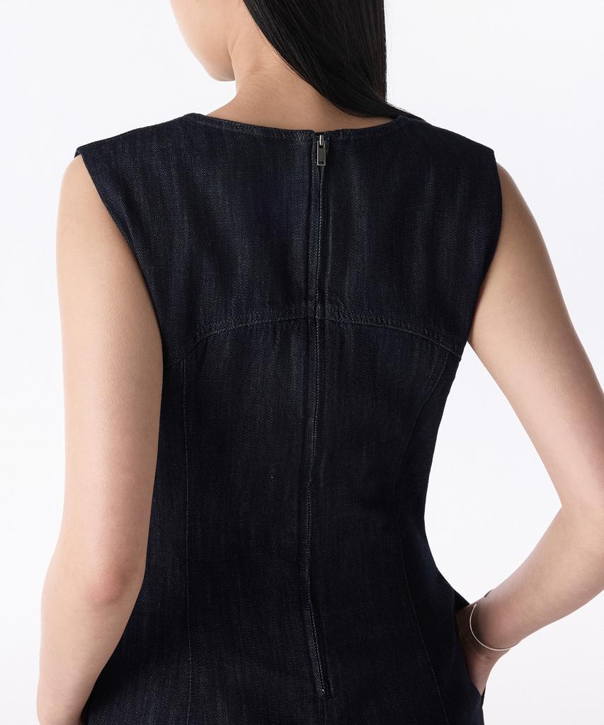 Musinsa Standard Woman Women'S Paneled Denim Maxi Dress [Deep Indigo]