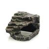 Realistic Rock Aquarium Cave and Turtle Basking Perch, Resin Hollow Hideout House for Turtles,