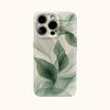 Transparent Green Leaves Phone Case for IPhone 17AIR 16E 16 15 14 13 12 11 17 Pro Max Plus Double-layer Back Cover