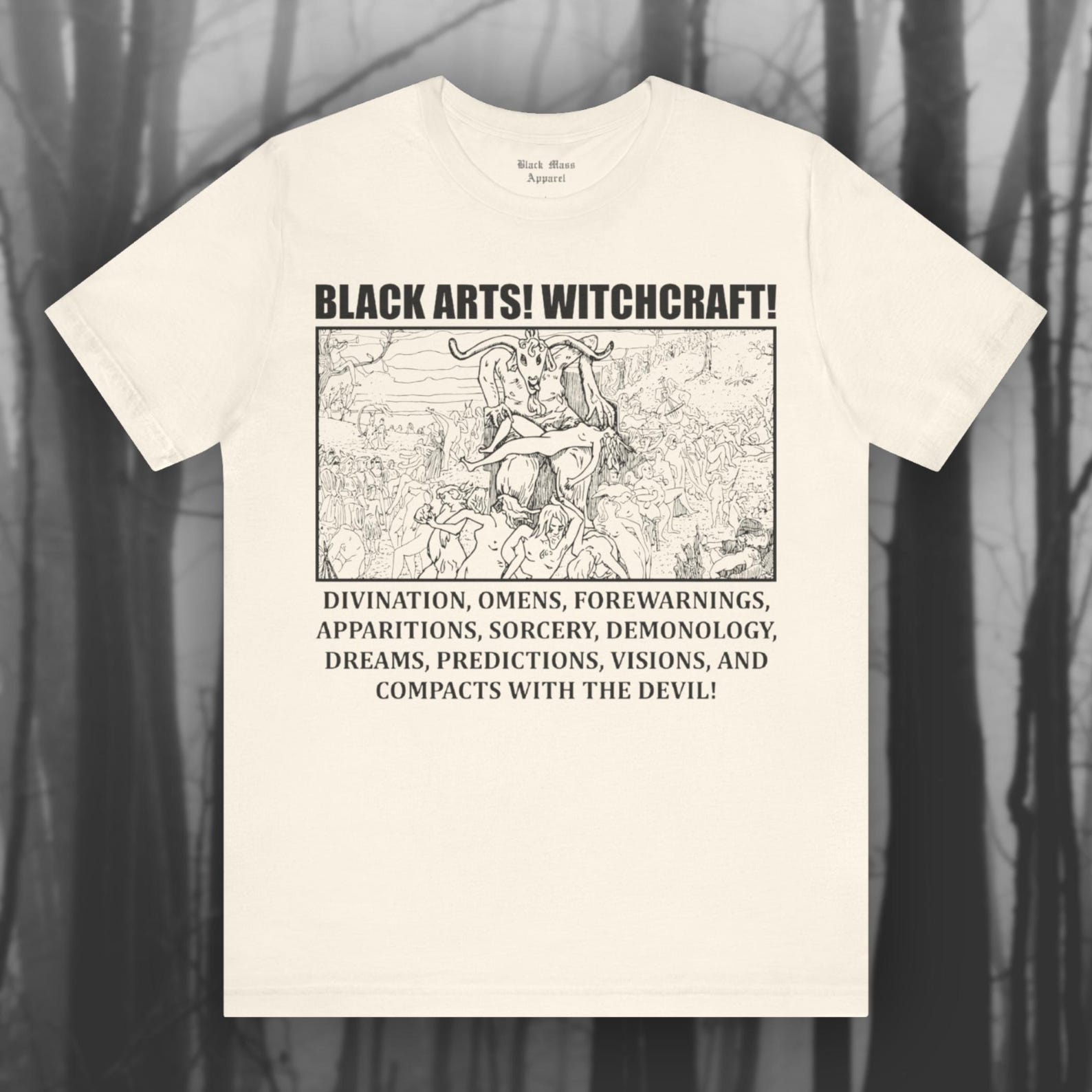 Black Arts and Witchcraft, Vintage Gothic Shirt, Occult Art T-Shirt, Black Magic Tee, Witchy Fashion, Goth, Black Mass Unisex Tee M