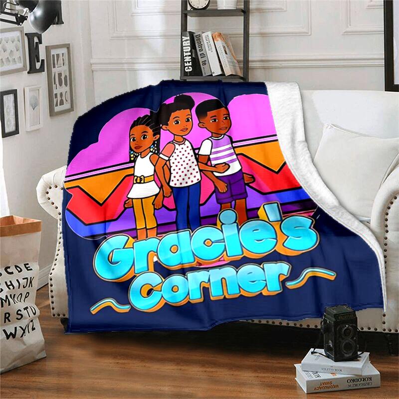 1pc Blanket Gracie's Corner Print Design, Lightweight Blanket for Sofa, Bed- Soft &Warm, Gift for All Seasons like Christmas, Halloween