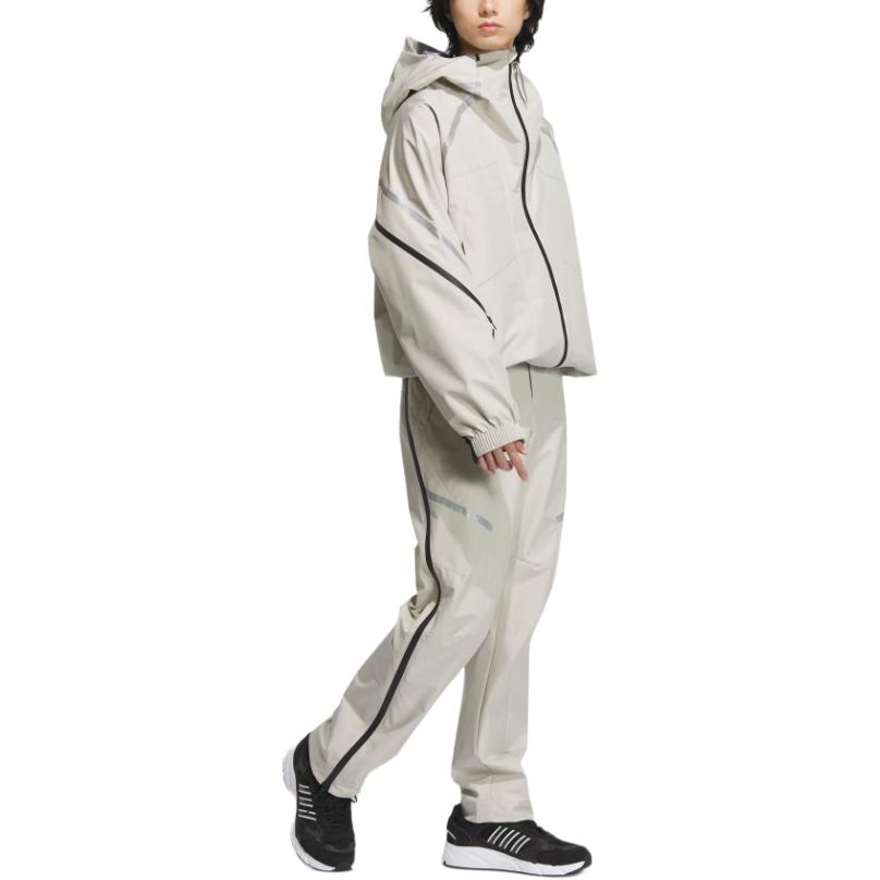 Adidas P Jkt6 Fashion Comfortable Water-Resistant Sports Casual Jacket Men Jacket Light-Sesame Earth-Gray JM6172