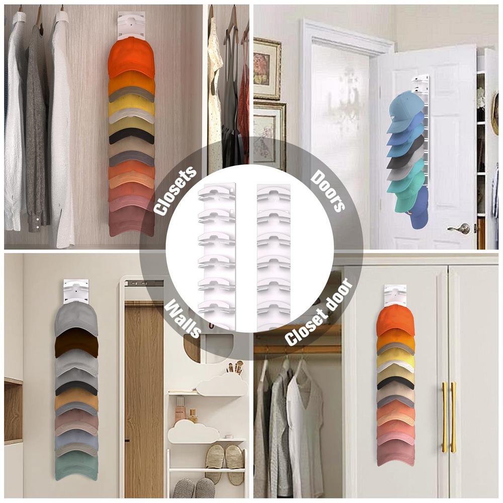 Wall Mounted Hat Rack Baseball Cap Storage Hanger Adhesive Display Holder Cap Organization For Cloakroom Closet Home Storages