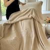 Thickened Milk Fleece Embroidery Four-Piece Set - Chucha Series 1.5M Bed Sheet Four-Piece Set, Rice Camel