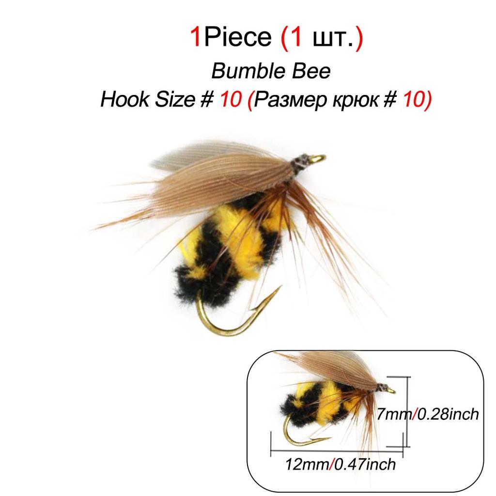 1/3 Stück Angelköder, künstliches Insekt, Hummel, Forelle, Fliegenfischen, Köder, bionischer Köder