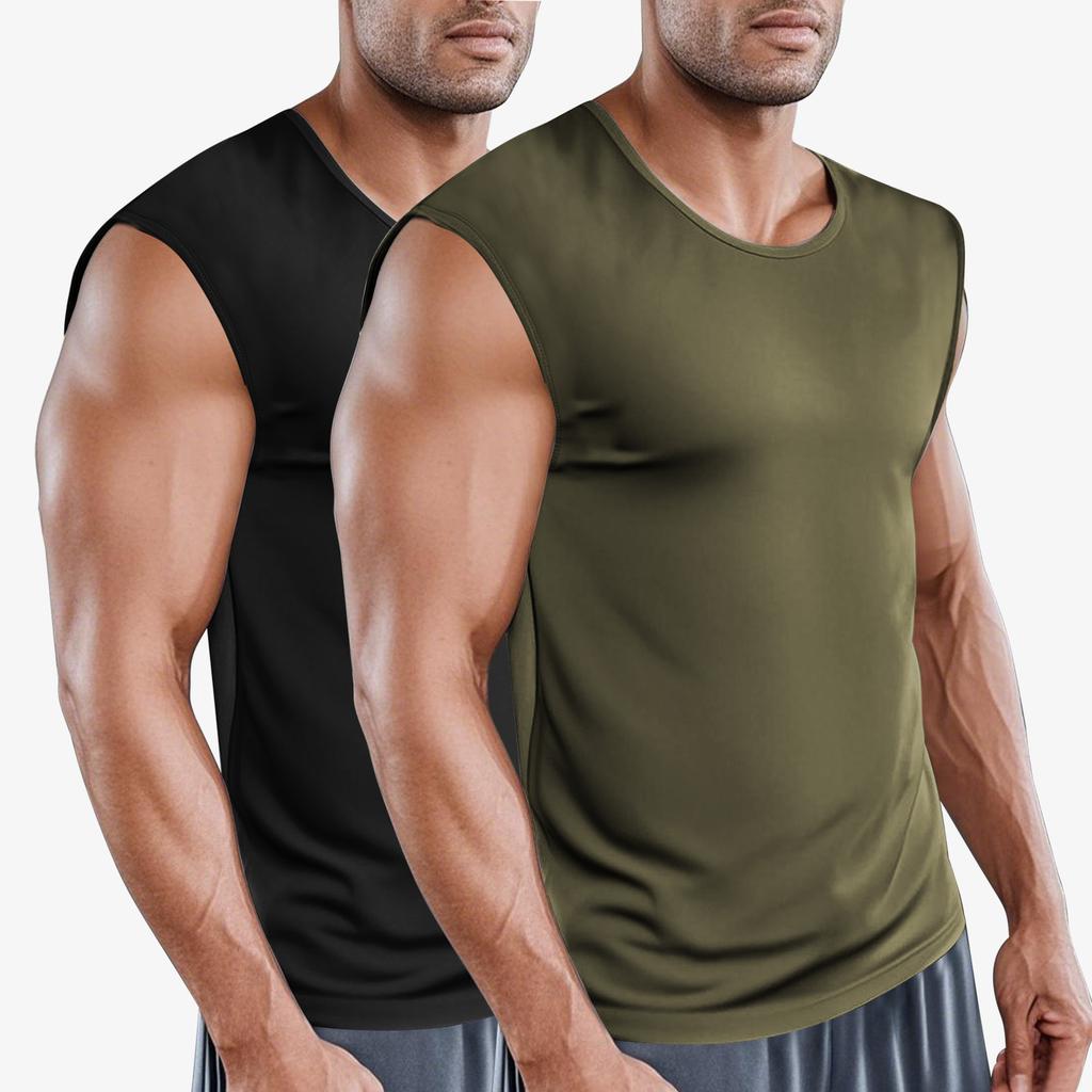 European and American men's sports fitness quick-drying vest summer vest sleeveless bottoming shirt loose type