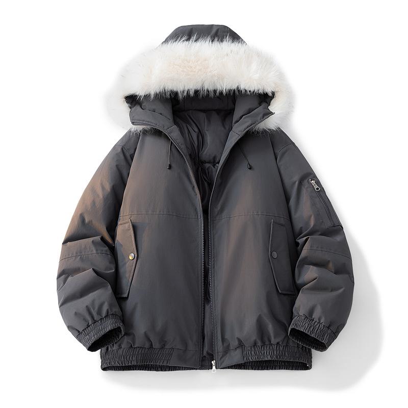 Parker Workwear Cotton Clothing Men and Women Section of The Fall and Winter Hair Collar Cotton Jacket Thickened Couple Models Hooded Cotton Jacket