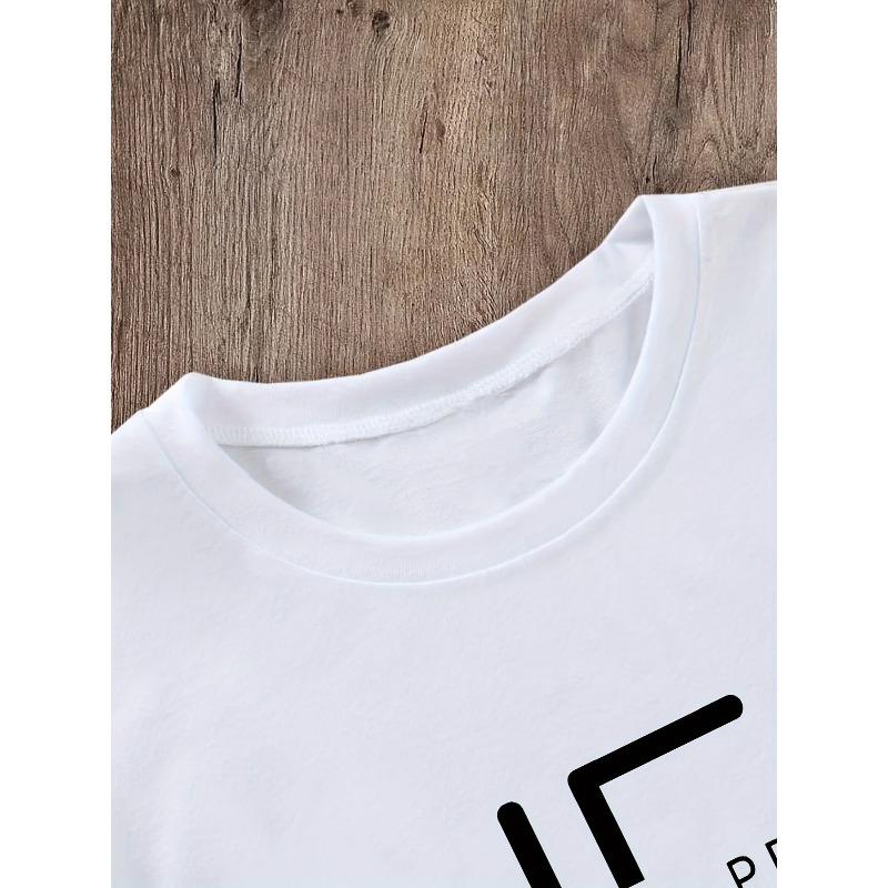 Europäische Größen Damen T-Shirt mit Buchstabenprint Rundhalsausschnitt - Sommerlich Lässig Kurzarm Rundhals T-Shirt - Modisches Damen Alltagstop