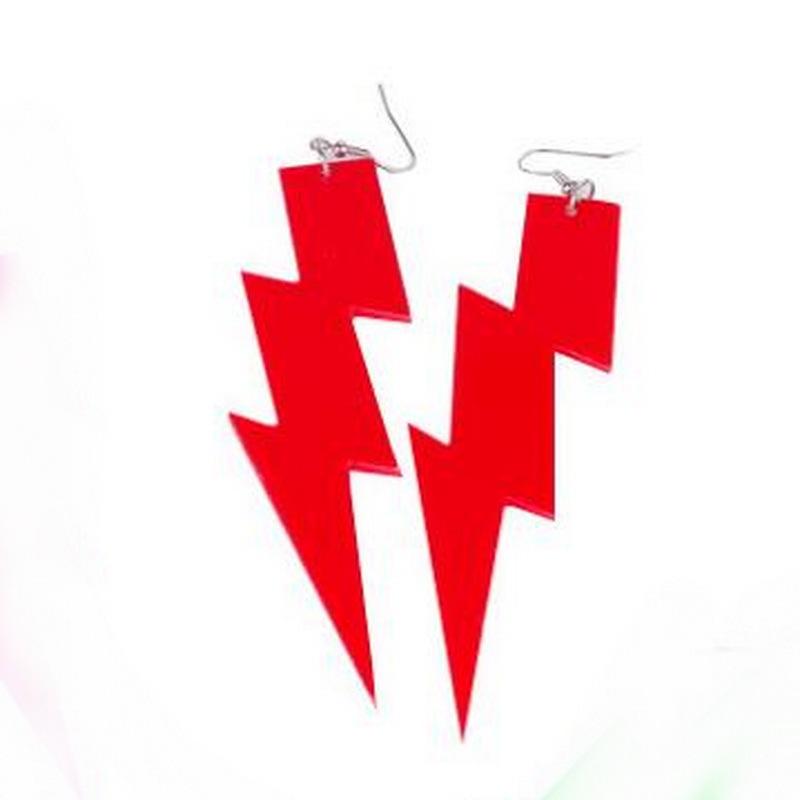 Statement Shiny Glitter Lightning Acrylic Drop Earrings For Women Punk Long Pendant Dangle Earrings Fashion Jewelry Accessories