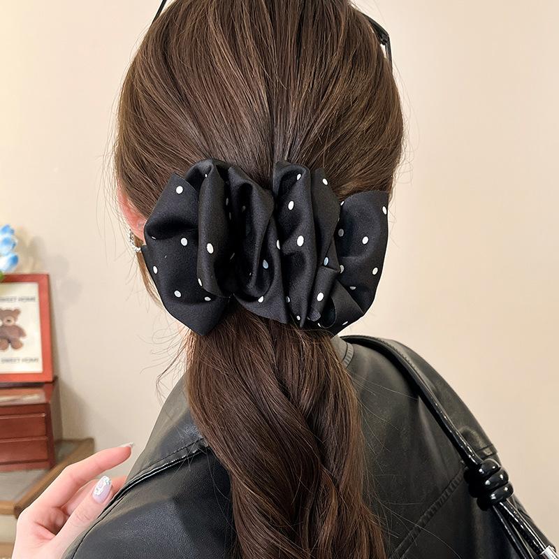 2025 New Korean Dot Floral Hair Clip Sweet Flower Banana Clip Large Hairpins Barrettes For Women Girls Hair Accessories Headwear