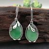 Teardrop Shape Synthetic Gemstone Inlaid Earrings - Elegant Beautiful Symbol for Women, Hook Earrings