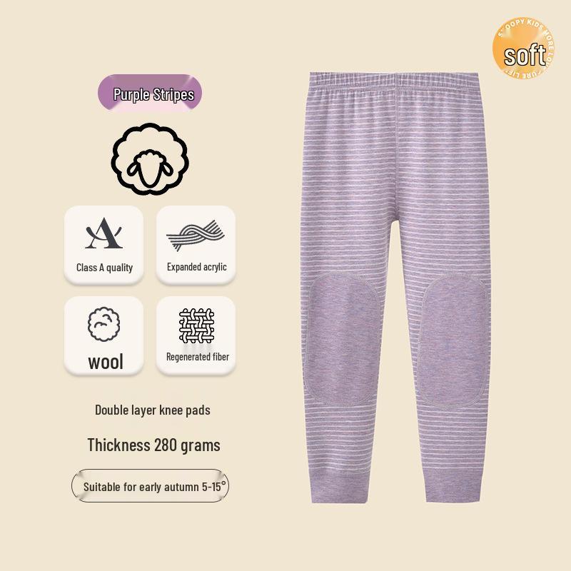 Children's Warm Wool Long Johns: German Velvet for Boys, Girls, and Teens