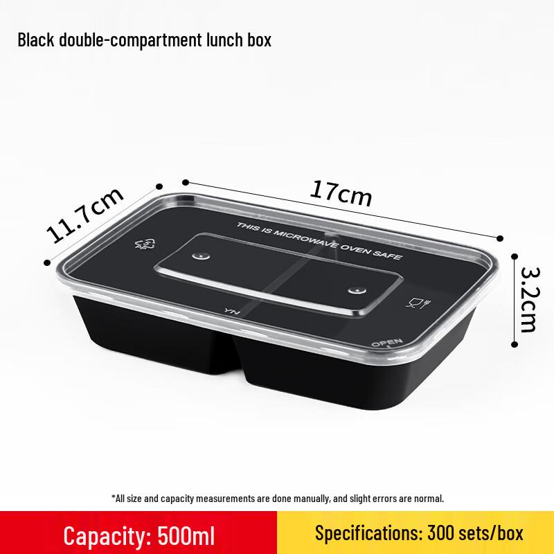 Disposable Double-Compartment Takeout Boxes
