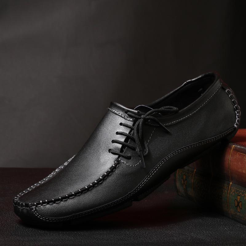 Genuine Leather Men Casual Shoes Fashion Loafers Newly High Quality Handmade Boat Shape Driving Shoes Man  De Hombre