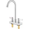 Bar Sink Faucet 4 Inch Center Deck Mount,2 Hole Prep Sink Faucet Dual Handles Commercial Utility Laundry Kitchen